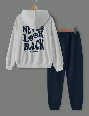 Compleu Shein Kids, alb/bleumarin