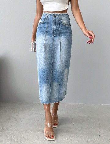 Fusta SHEIN, albastru deschis