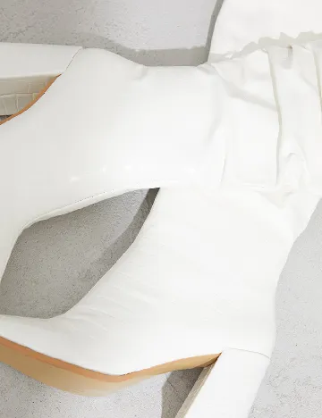 Cizme PrettyLittleThing, alb Alb