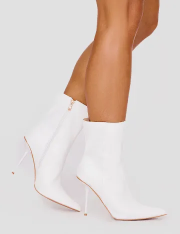 Botine PrettyLittleThing, alb Alb