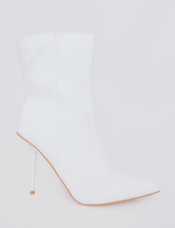 Botine PrettyLittleThing, alb