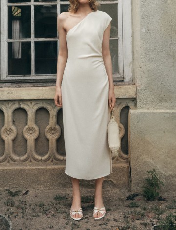 Rochie medie Mango, crem