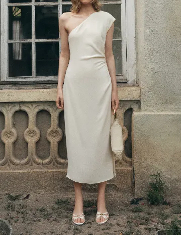 Rochie medie Mango, crem