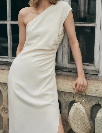 Rochie medie Mango, crem