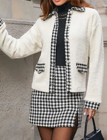 Compleu SHEIN, alb/negru