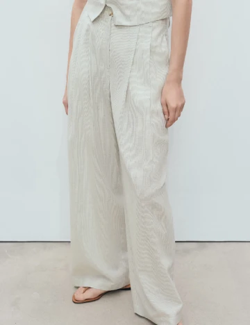 Pantaloni Mango, ecru Alb