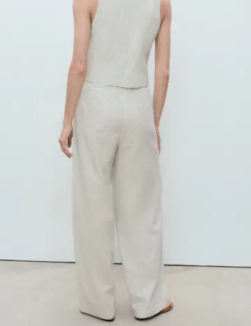 Pantaloni Mango, ecru Alb