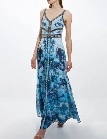 Rochie lunga Karen Millen, albastru