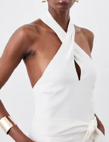 Salopeta Karen Millen, alb Alb