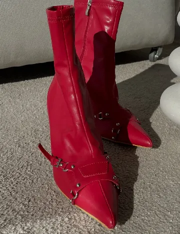 Botine PrettyLittleThing, rosu Rosu