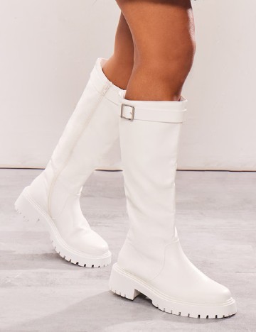 Cizme PrettyLittleThing, alb