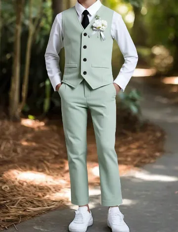 Compleu Shein Kids, verde deschis Verde