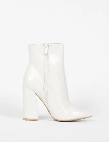 Botine PrettyLittleThing, alb Alb