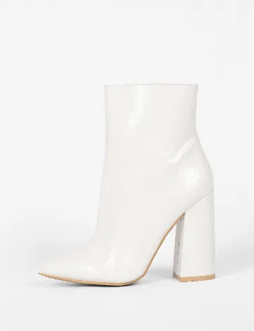 Botine PrettyLittleThing, alb Alb