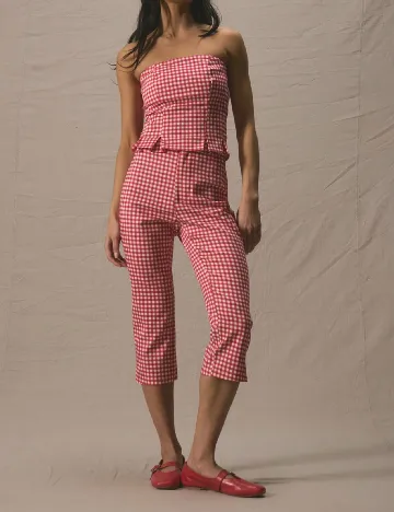 Pantaloni trei sferturi SHEIN, rosu Rosu