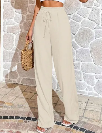 Pantaloni SHEIN, ecru Alb