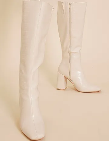 Cizme PrettyLittleThing, ecru