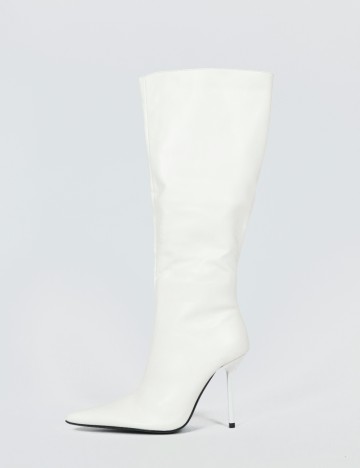 Cizme PrettyLittleThing, alb