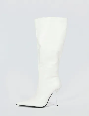 Cizme PrettyLittleThing, alb Alb