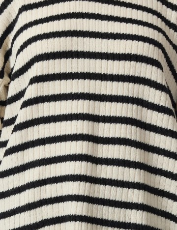 Pulover SHEIN, ecru/negru