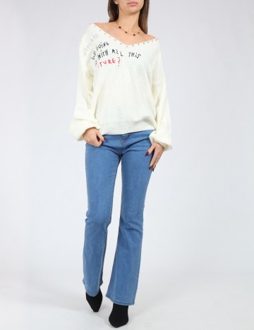 Bluza Oversize SHEIN, alb