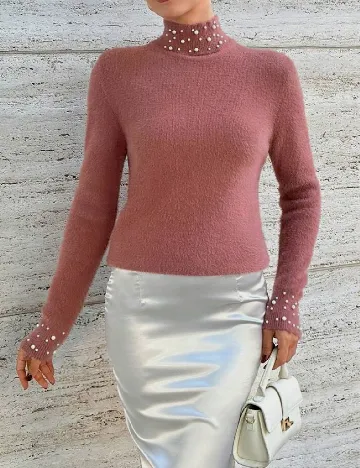 Pulover SHEIN, roz pudra inchis