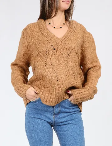 Pulover Oversize SHEIN, maro Maro