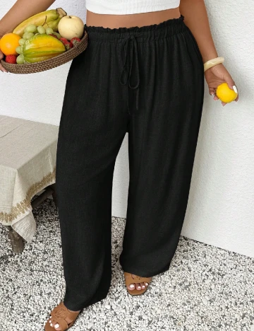 Pantaloni SHEIN CURVE, negru Negru