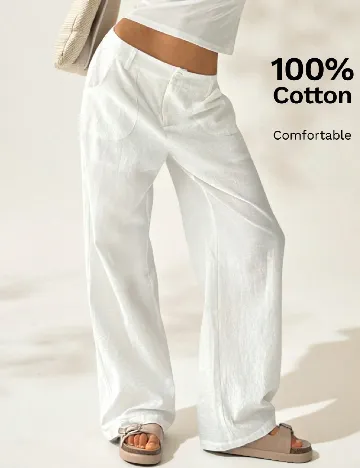 Pantaloni SHEIN, alb