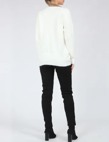 Pulover SHEIN, ecru Alb