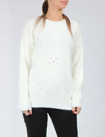 Pulover SHEIN, ecru Alb