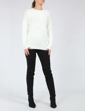 Pulover SHEIN, ecru Alb