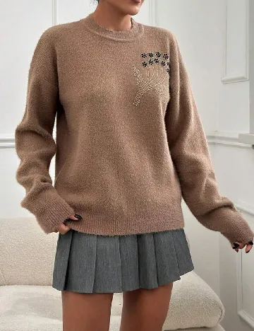 Pulover Oversize SHEIN, maro Maro