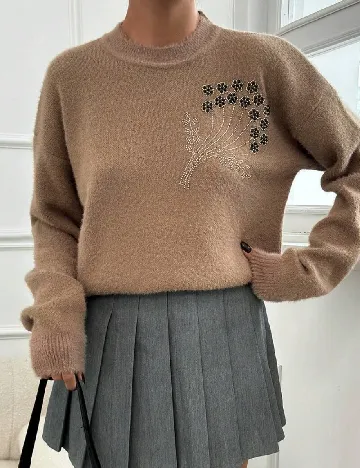 Pulover Oversize SHEIN, maro Maro