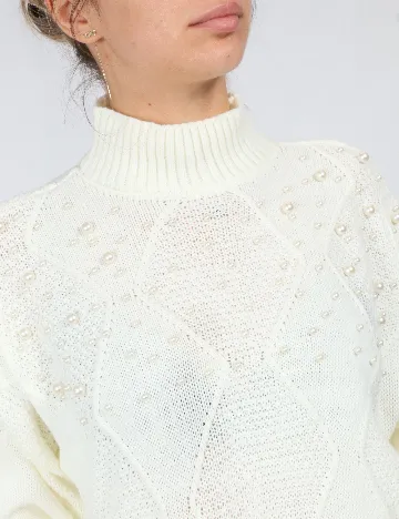 Pulover SHEIN, ecru Alb