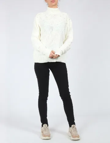 Pulover SHEIN, ecru Alb