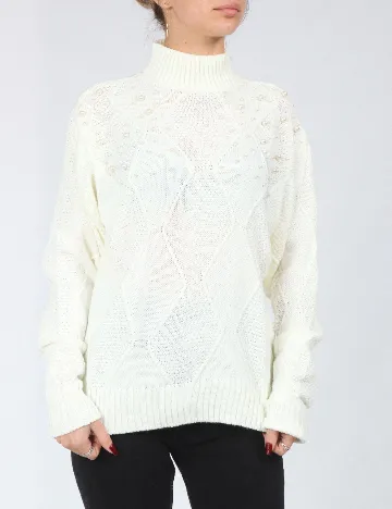 Pulover SHEIN, ecru Alb