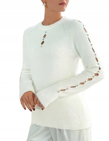 Pulover SHEIN, ecru Alb