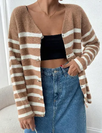 Cardigan SHEIN, maro
