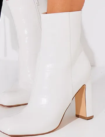 Botine PrettyLittleThing, alb Alb