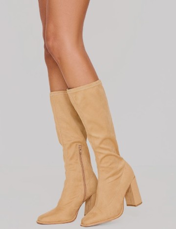 Cizme PrettyLittleThing, crem