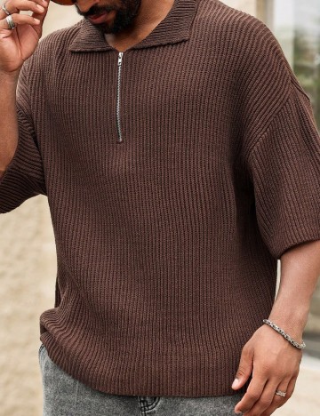 Bluza SHEIN Plus Size Men, maro