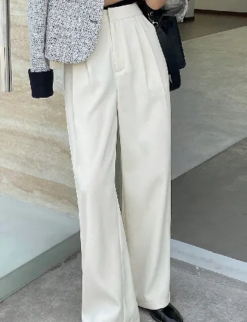 Pantaloni Dazy, ecru Alb