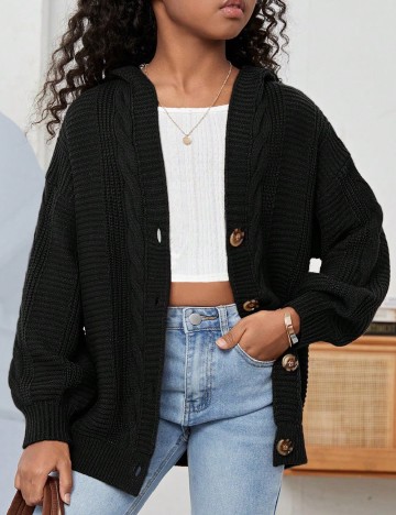 Cardigan Shein Kids, negru