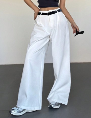 Pantaloni SHEIN, alb