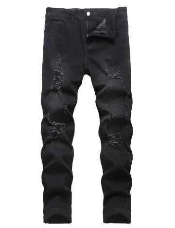 Blugi SHEIN Plus Size Men, negru