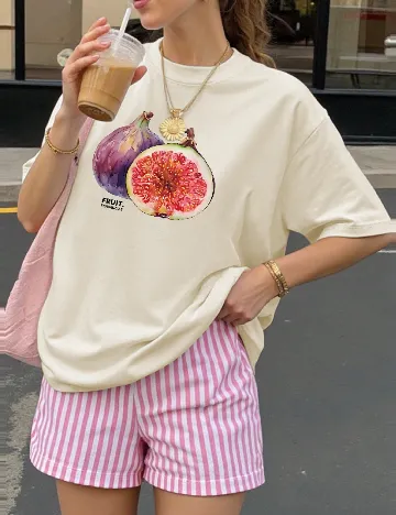 Tricou SHEIN CURVE, crem