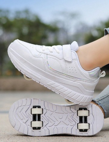 Adidasi cu role Shein Kids, alb
