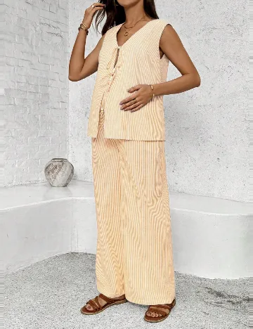 Compleu SHEIN Maternity, galben/alb Galben