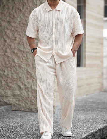 Compleu SHEIN Plus Size Men, ecru